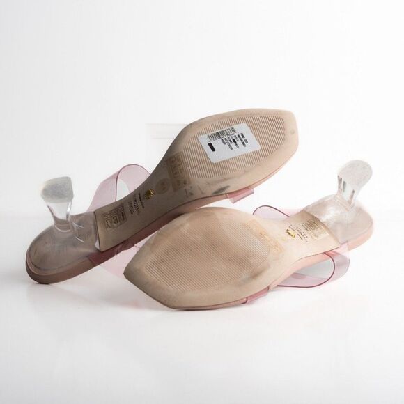 Stuart Weitzman Womens Kristal Clear Sandals Slides US 9.5 EU 40 Light Pink NWD - Picture 8 of 8